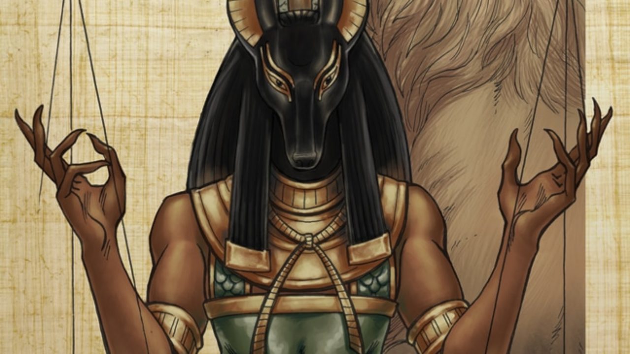 Anubis el dios egipcio; chacal y guía del Inframundo